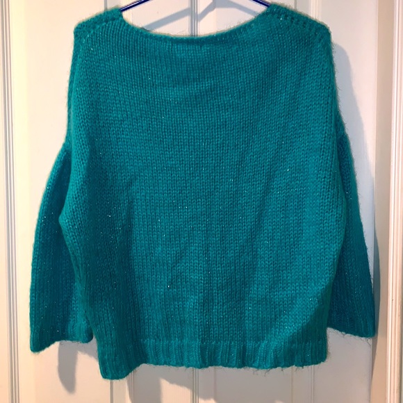 Gemelli made in Italy soft sparkly blue knitted sweater with fashionable sleeves - Picture 2 of 3